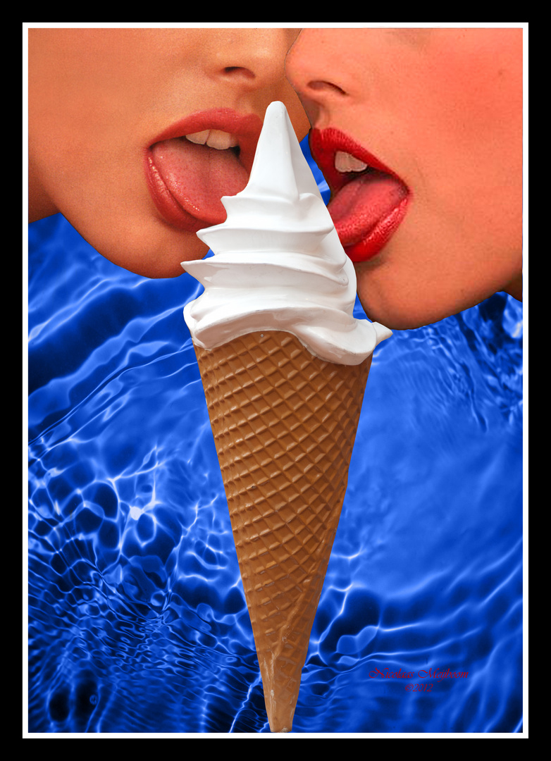 Licking ice