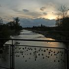 Liebesschlösser auf der Localbahnbrücke in Pfersee