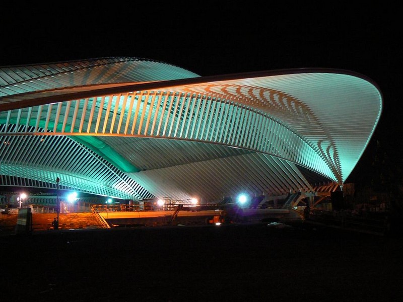 Liège Guillemins gare Calatrava - décembre 2007 nocturne