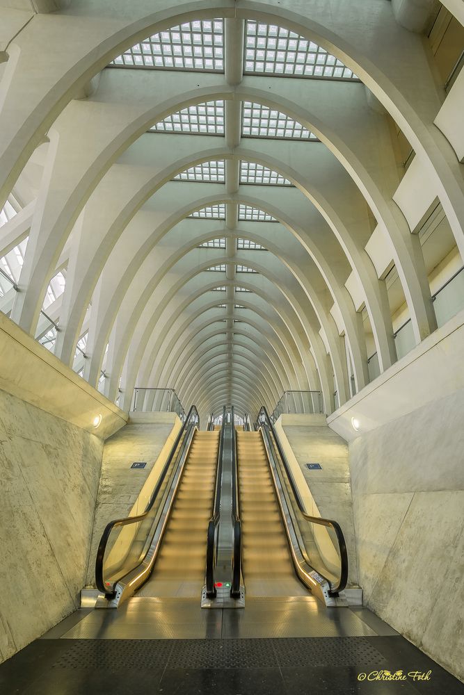 Liege-Guillemins - Rolltreppe im Lütticher Bahnhof