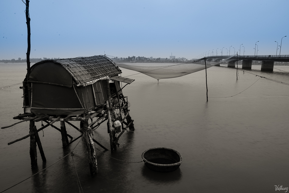 Life on Nhat Le river at Quang Binh, Vietnam