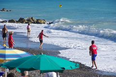 Lifeguard hat Freizeit weil niemand ins Wasser geht