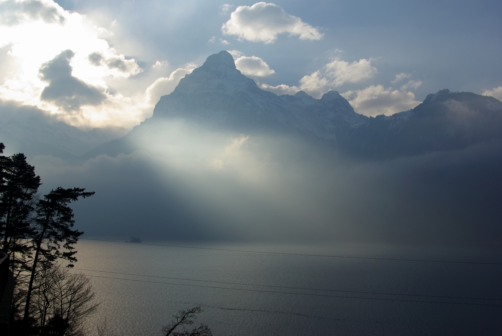 light and clouds over the lake