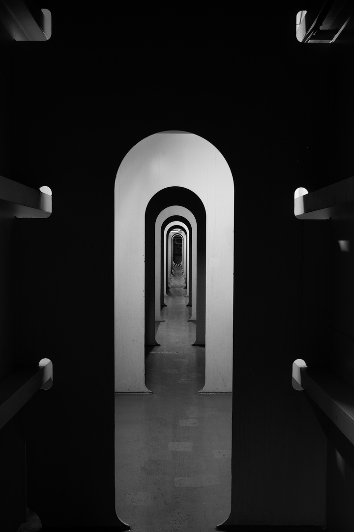 light and shadow - tunnel of black and white