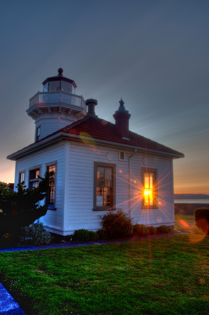 Light house at sunset