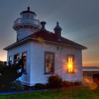 Light house at sunset