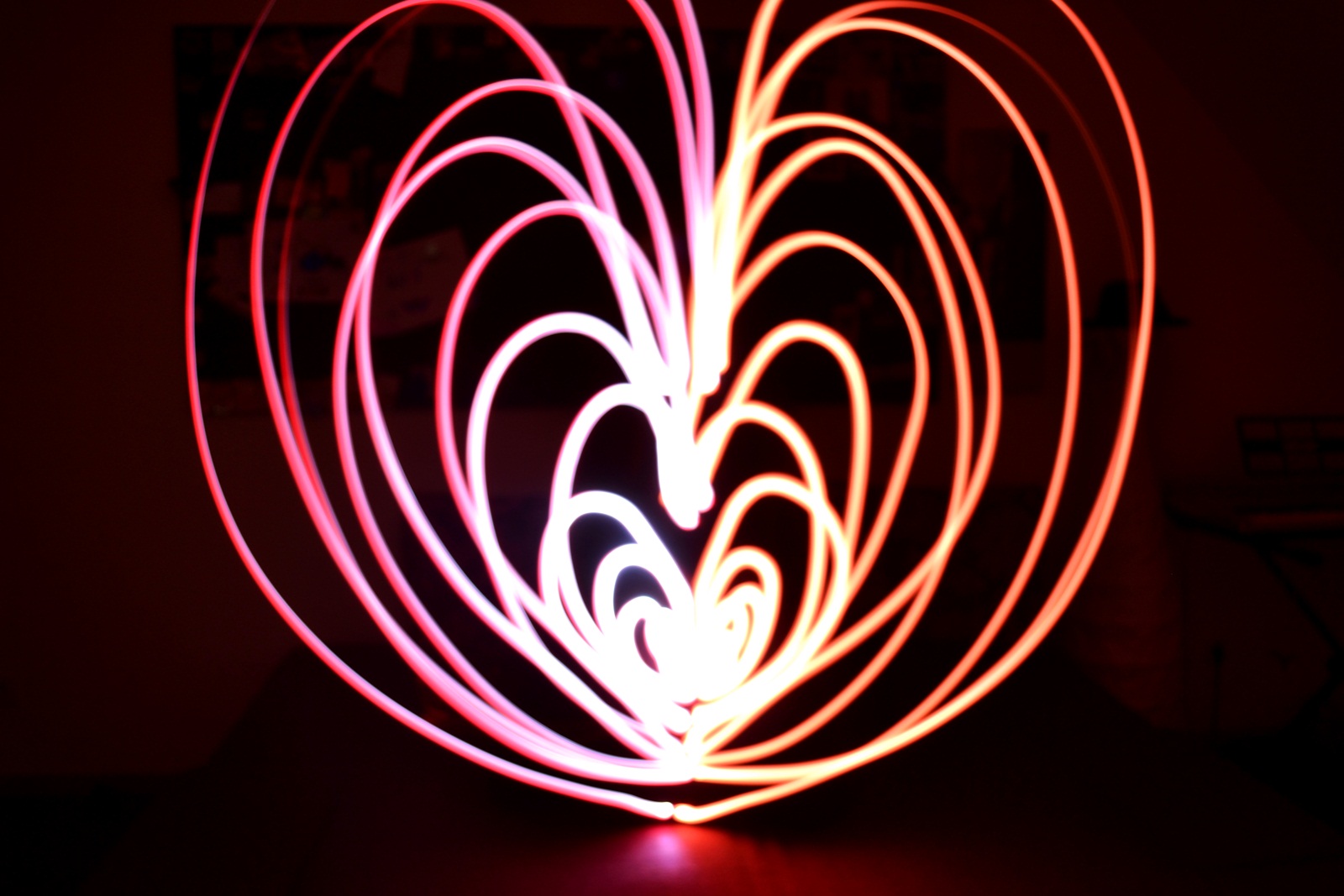 light-painted heart.