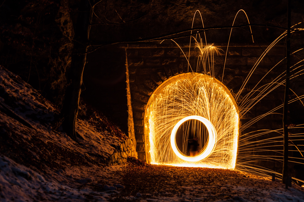 Light painting Bild mit Stahlwolle!