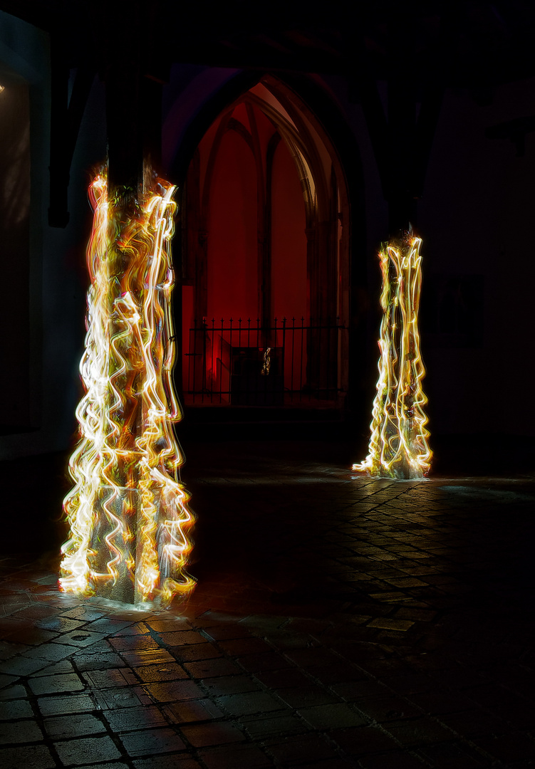 Light Painting Burg Linn Krefeld