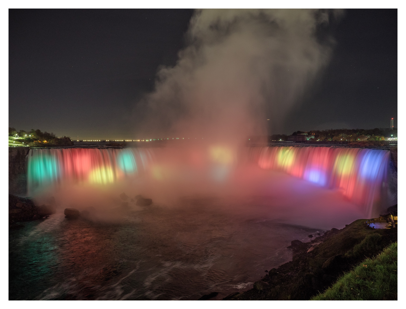 Light Show on the Niagara Falls