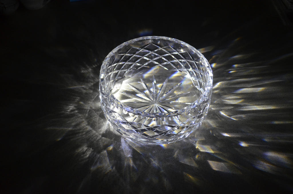 Light though a crystal bowl