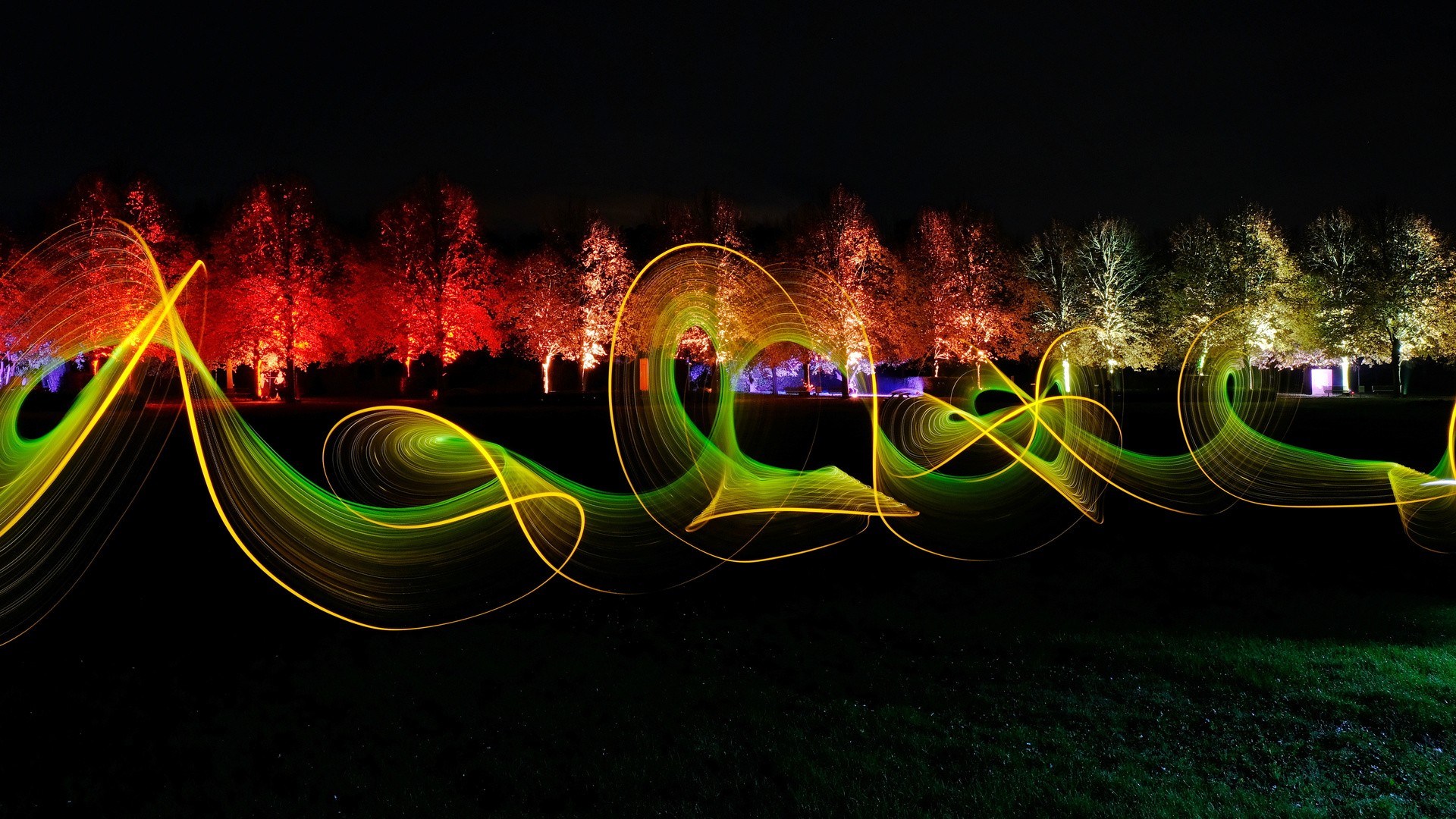 Lightblade im Brückenkopfpark Jülich Herbstleuchten 2019