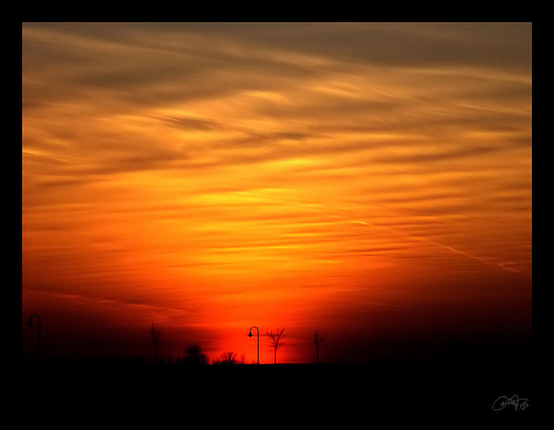 lightening sunset