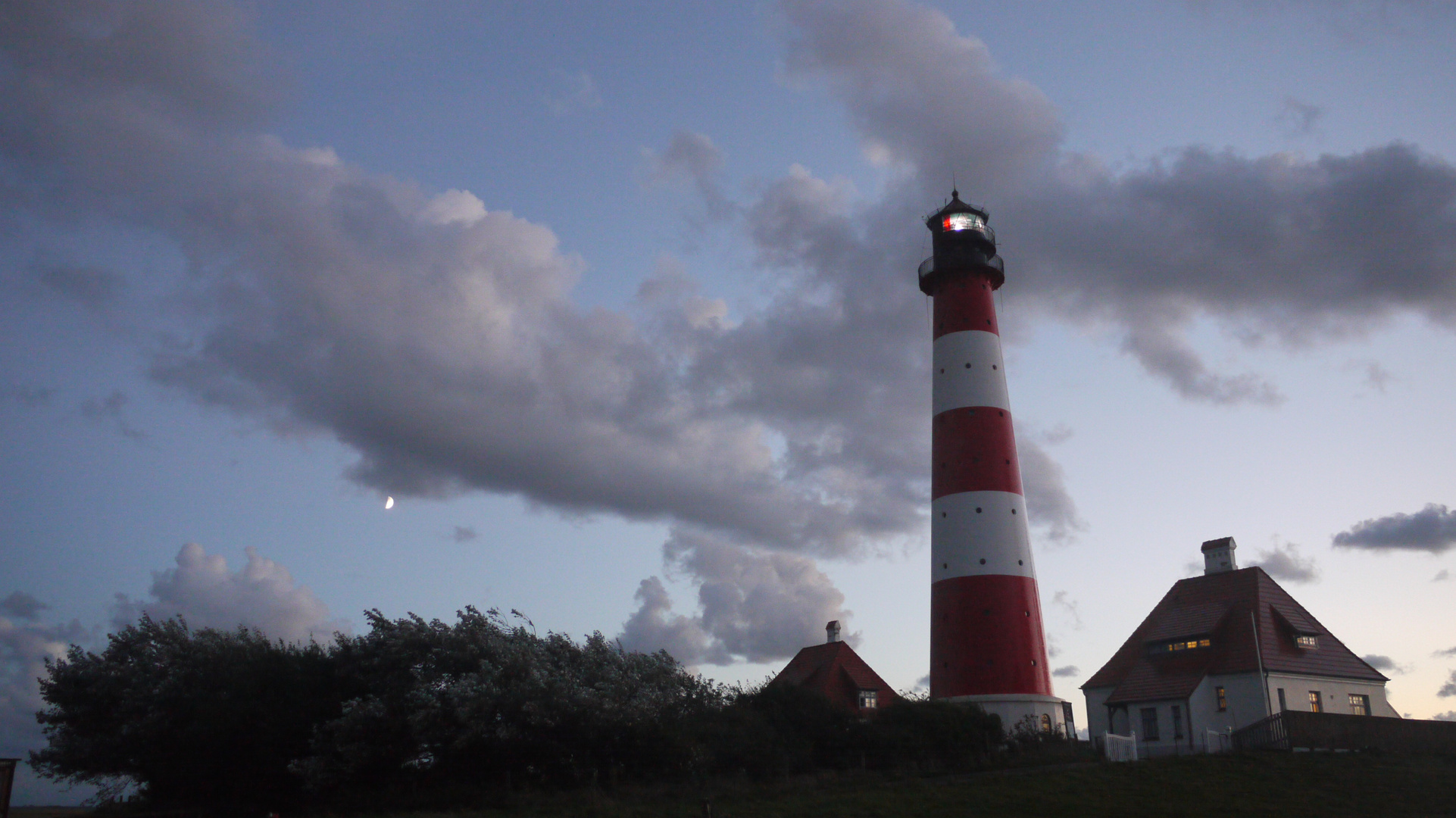 Lighthoue Westerhever with moonlight