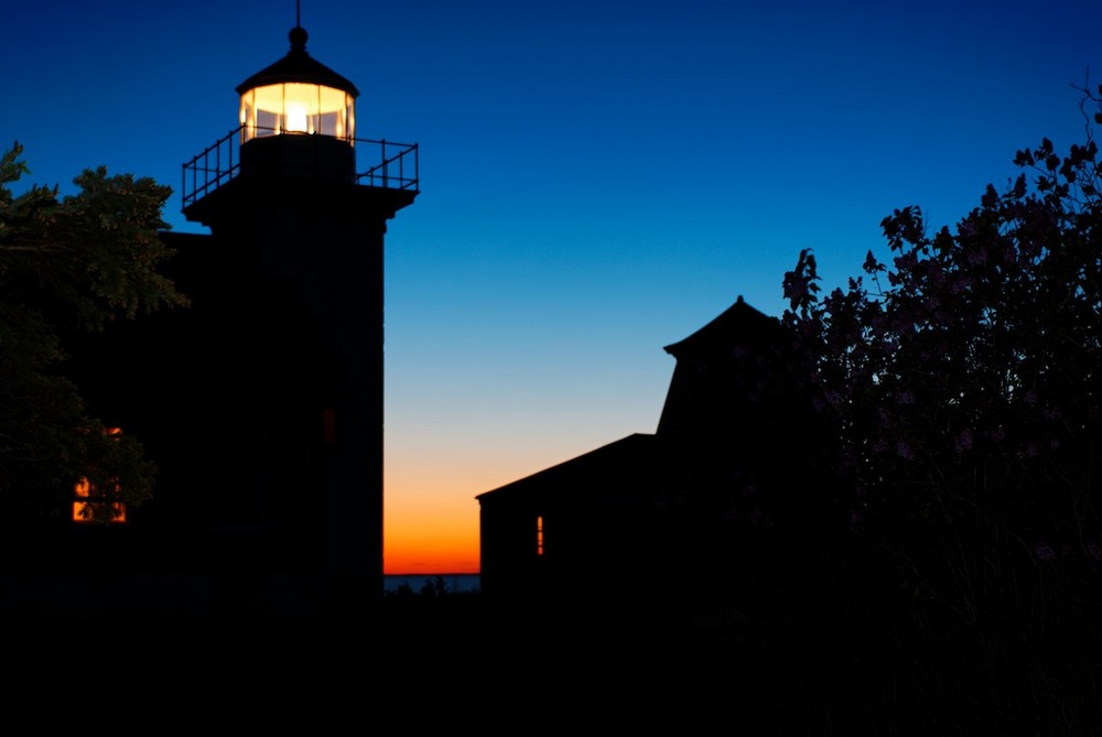 Lighthouse after sunset