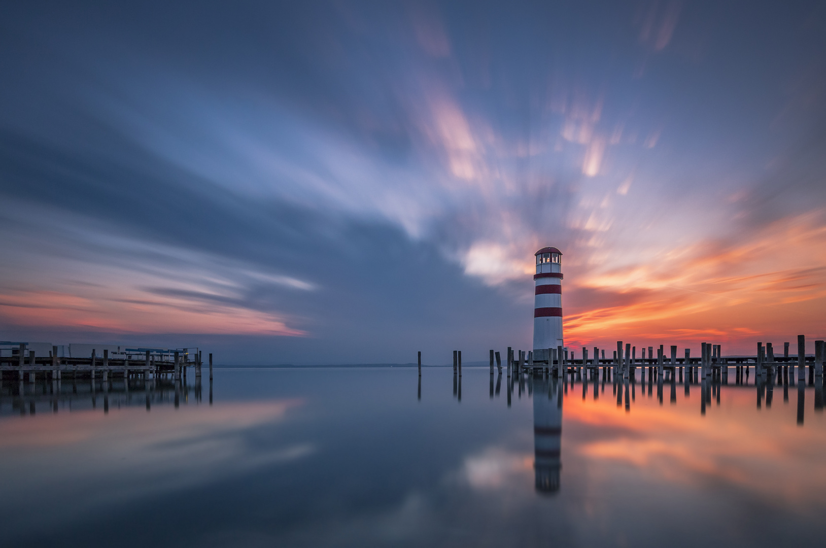lighthouse in sunset 