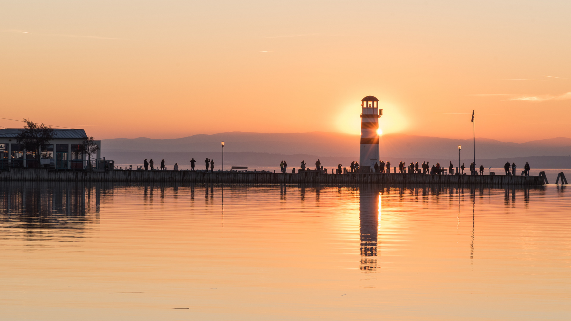 Lighthouse Podersdorf sunset