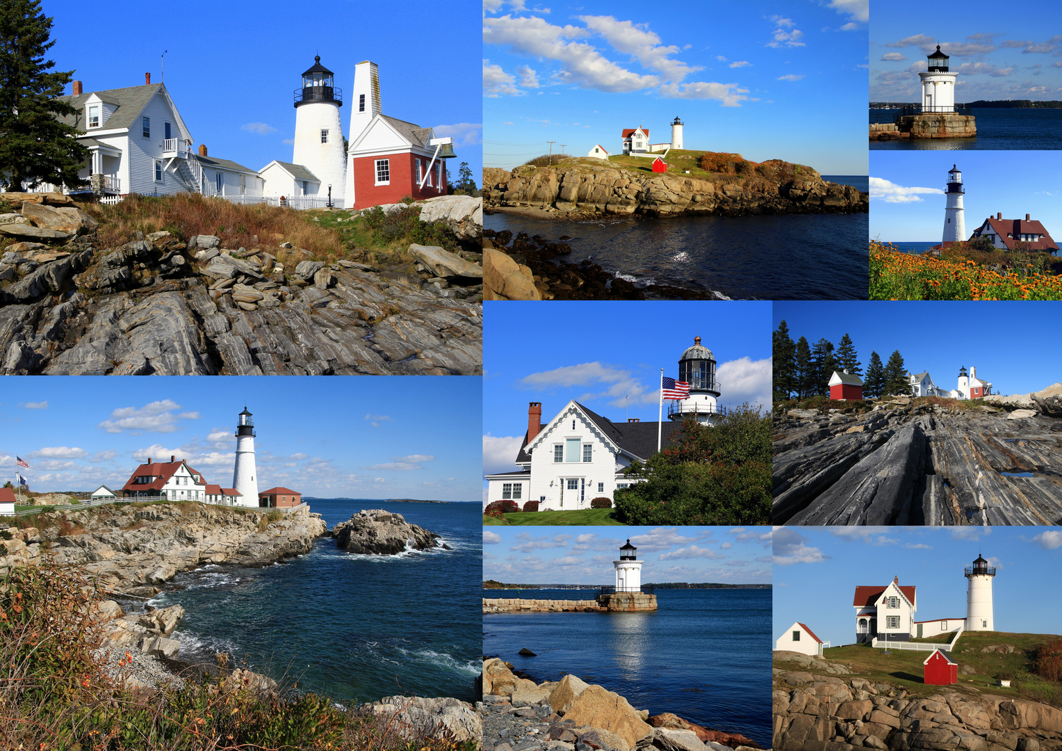 Lighthouses an der Küste von Maine
