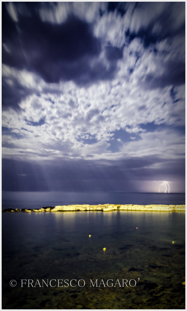 Lightning on the sea