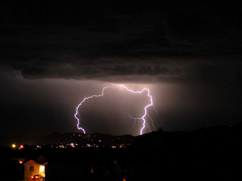 Lightning over Parc City, Utah