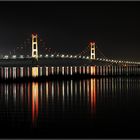 Lightning strikes Mackinac Bridge