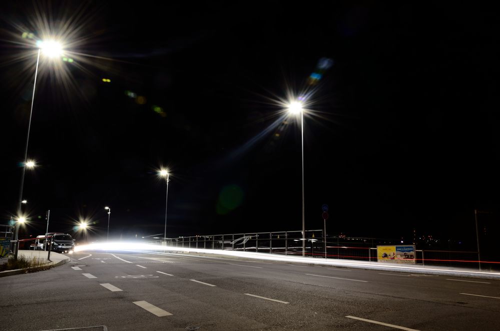 Lightpainting am Straßenrand