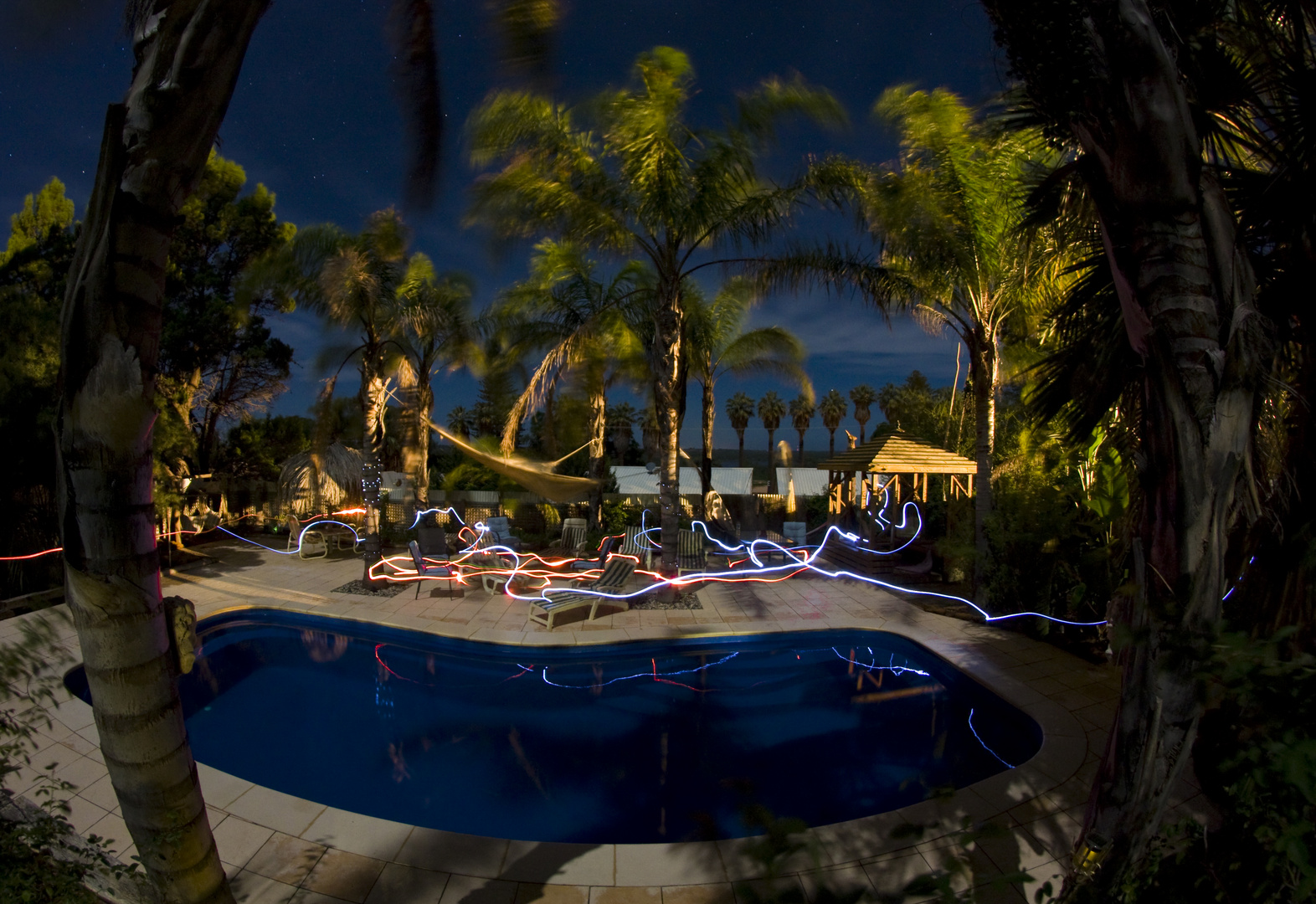 Lightpainting at the pool