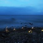 Lightpainting auf Steinstrand