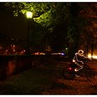 Lightpainting - Fahrradfahrer Kurve