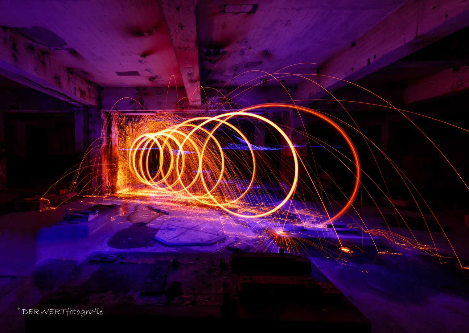 Lightpainting Feuerwurm