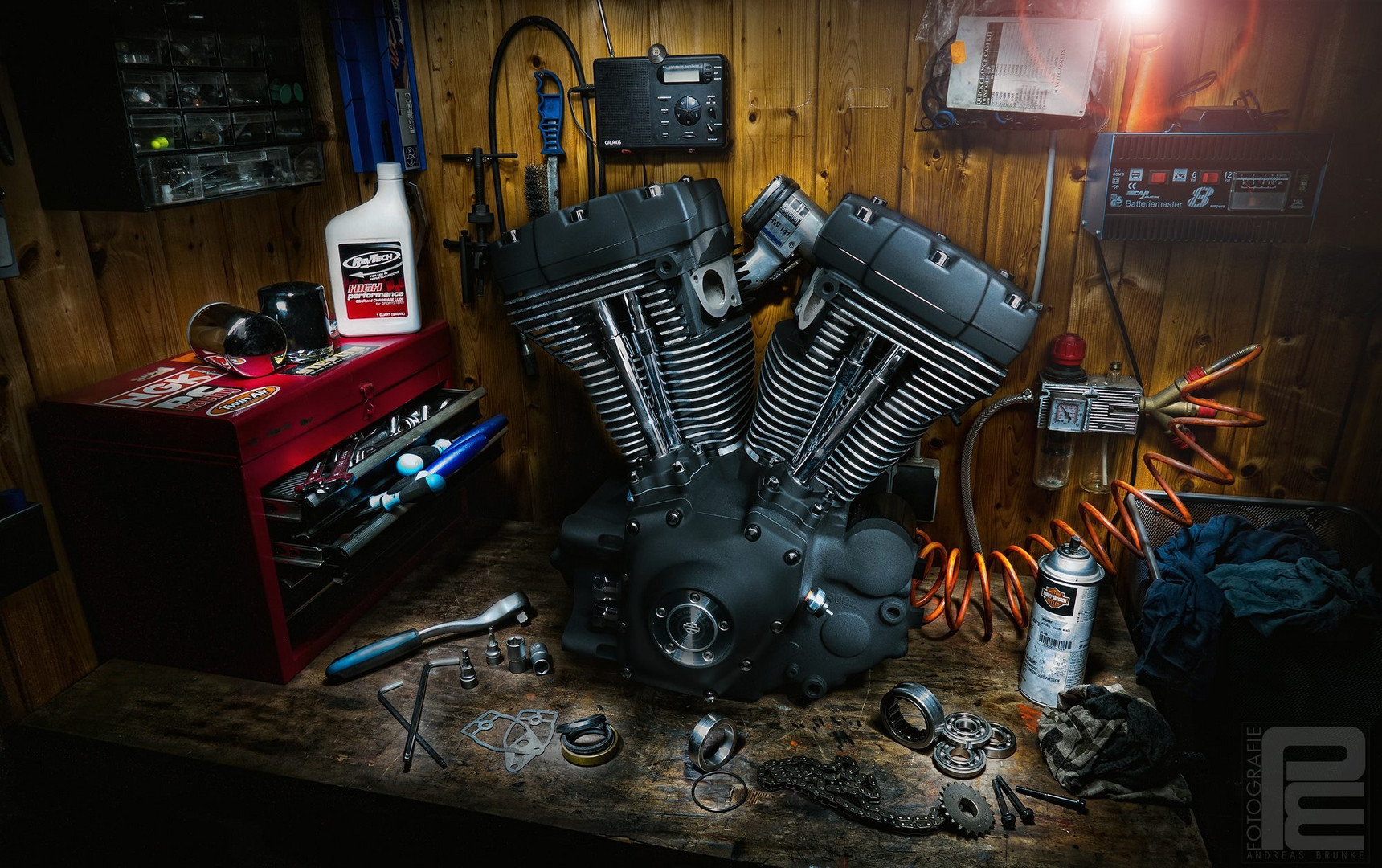 Lightpainting Harley Davidson Motor 