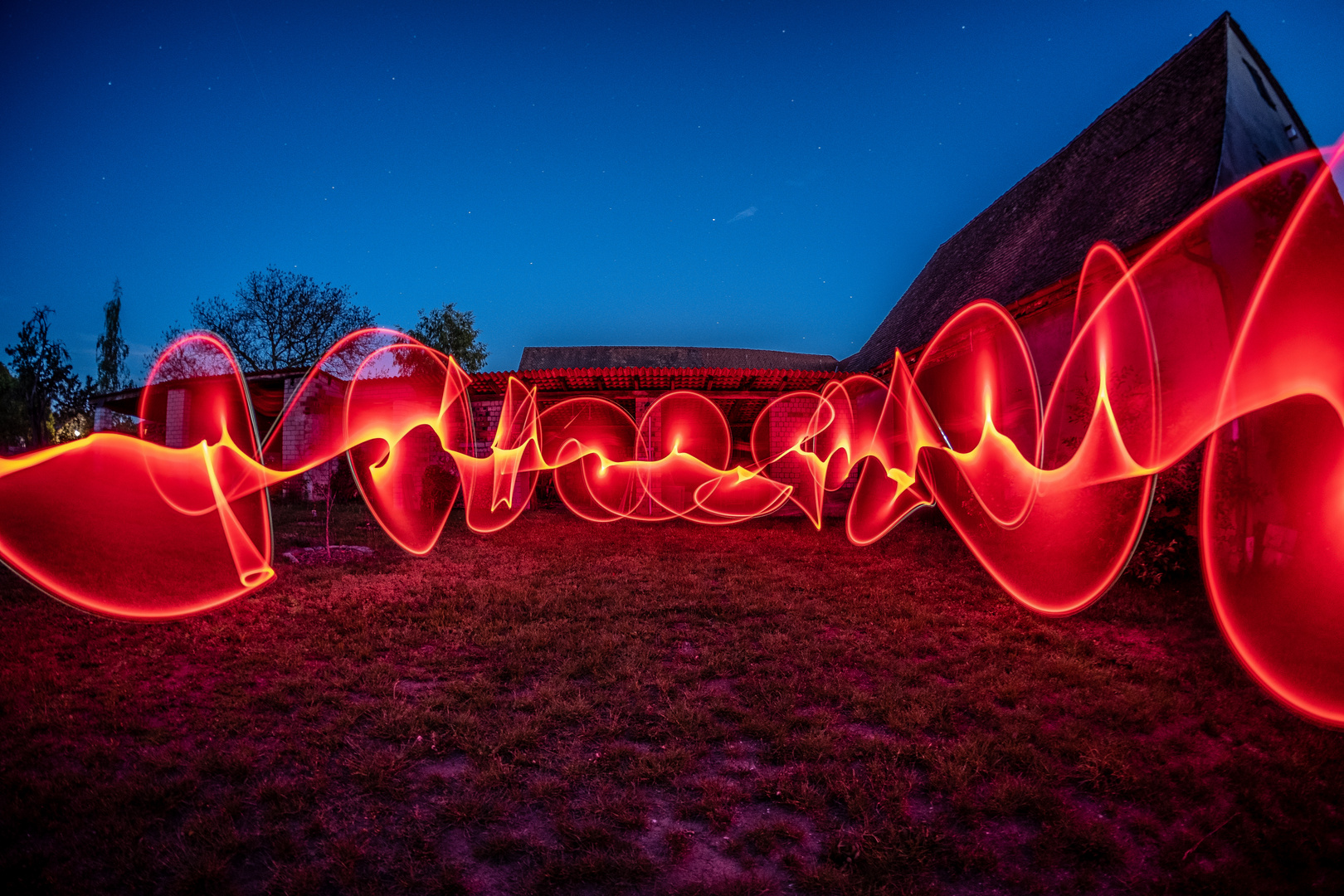 Lightpainting im Garten