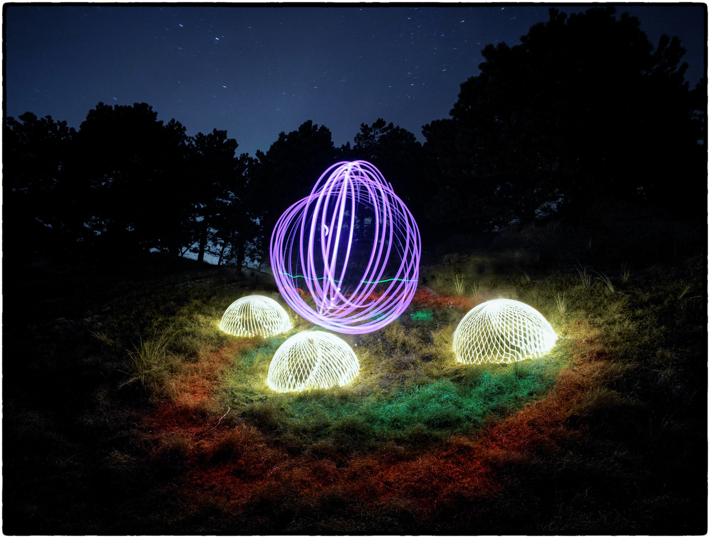 Lightpainting in den Dünen