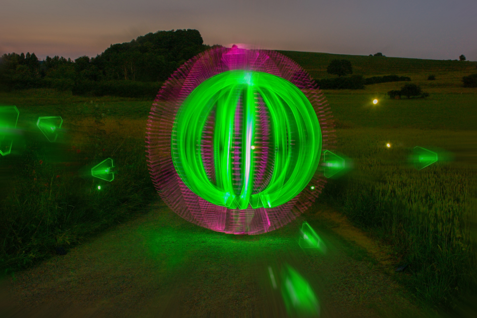 Lightpainting mit Geschoß