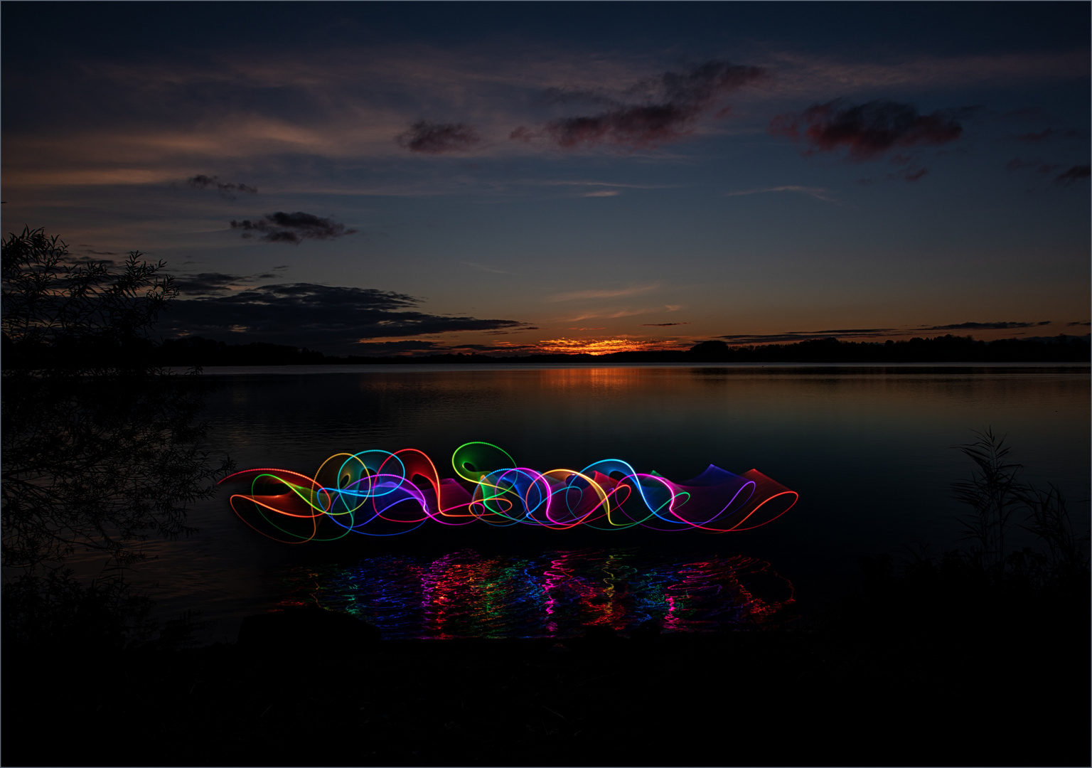 lightpainting sunset