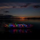 lightpainting sunset