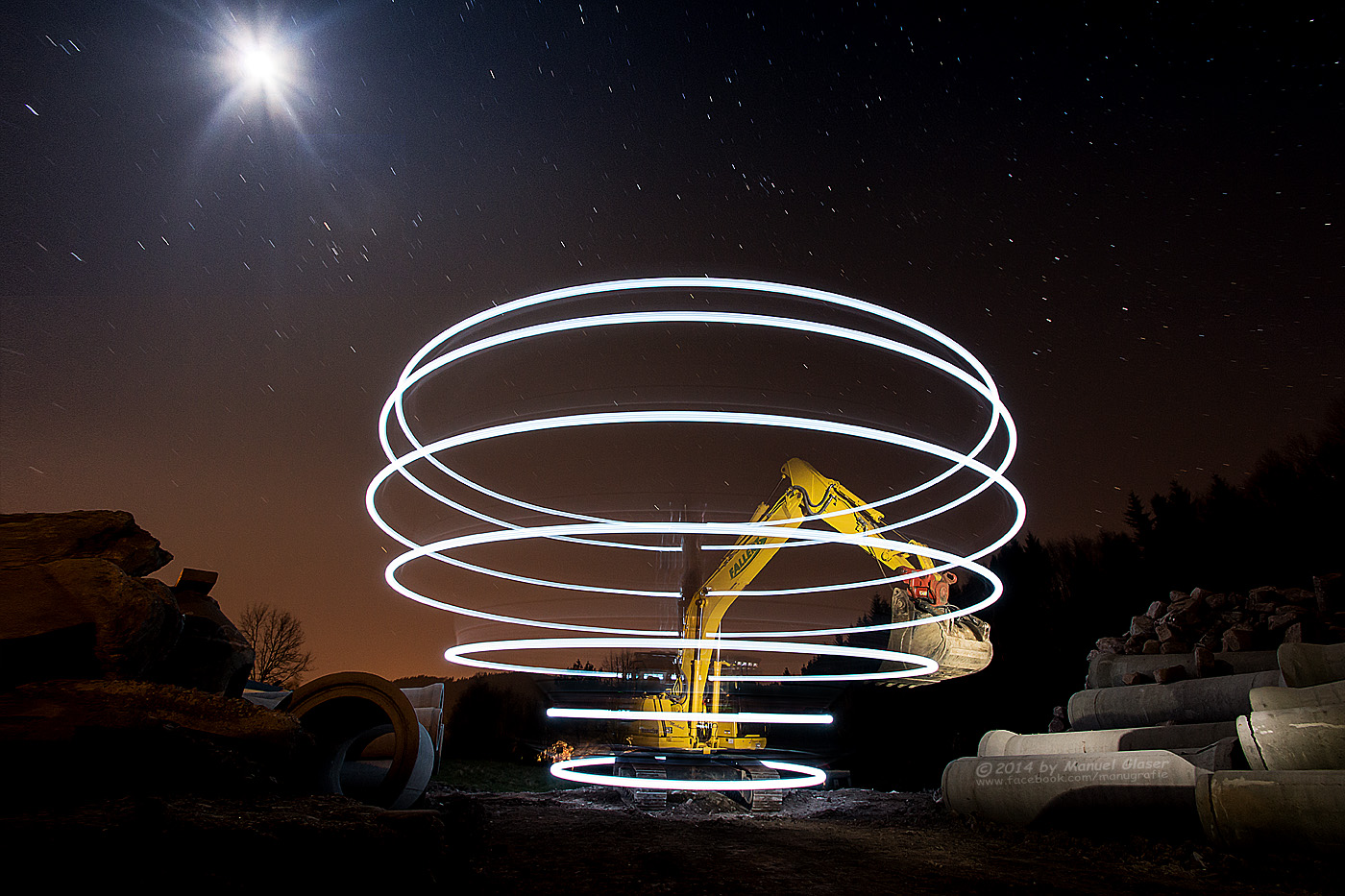 Lightpainting@25 t- Komatsu Kettenbagger