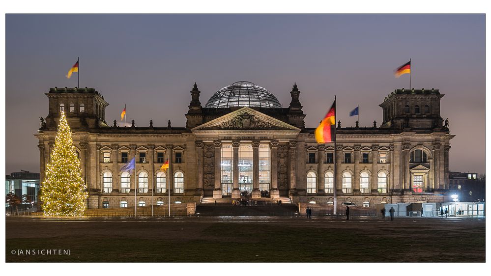 [lights of berlin reichstag weihnachtsbaum] Foto & Bild city