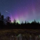 Lila Polarlicht und keine Sternschnuppe / Purple auroras and no shooting star