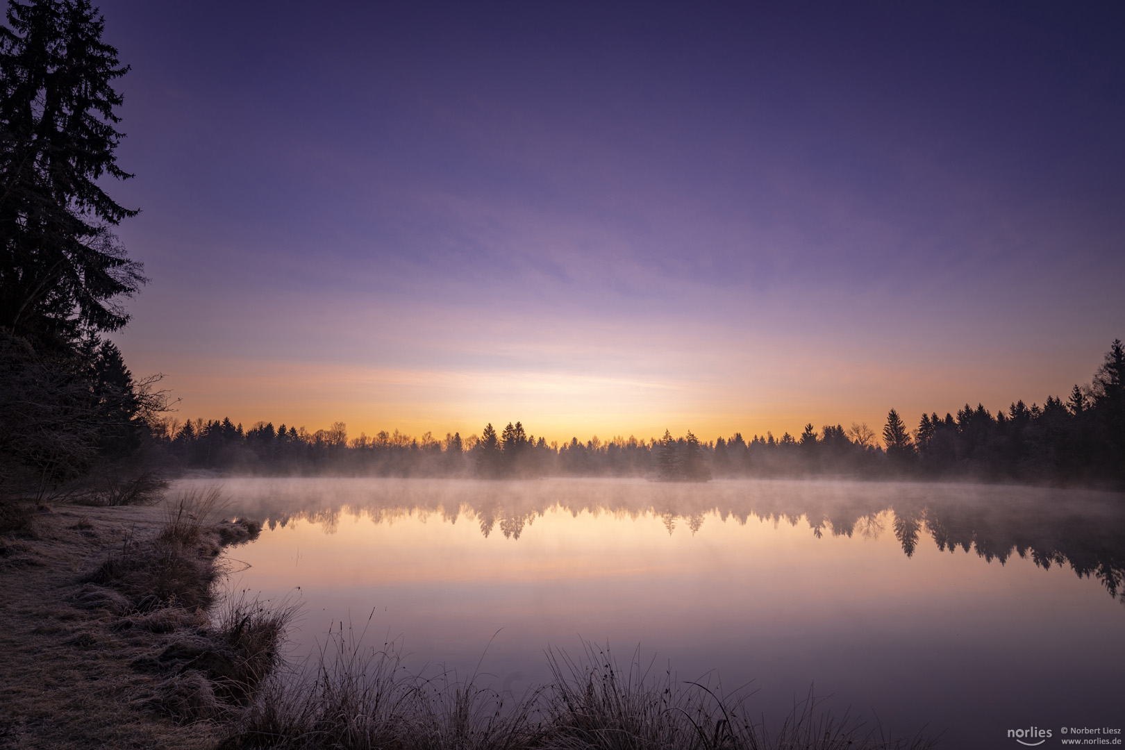 Lila Stimmung am See