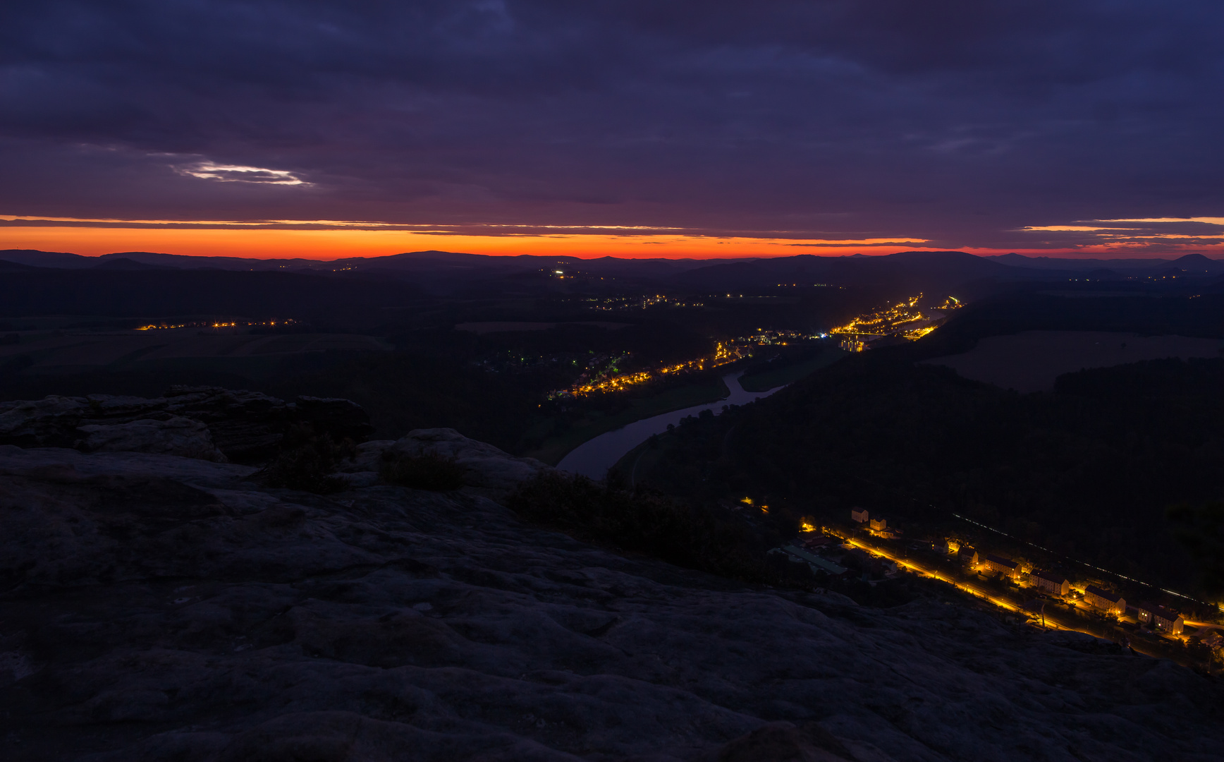 Lilienstein bei Nacht