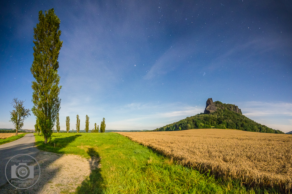 Lilienstein bei Vollmond