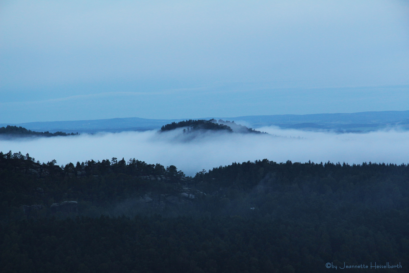 Lilienstein im Nebel