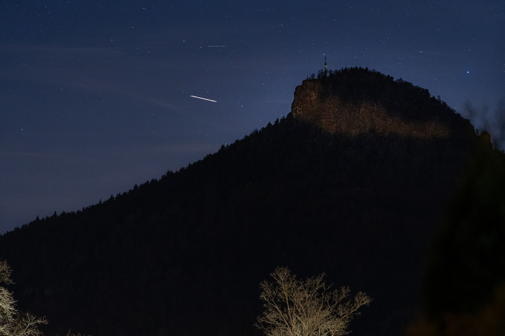 Lilienstein in der Nacht 