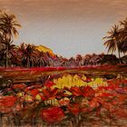 Lily pond with palms