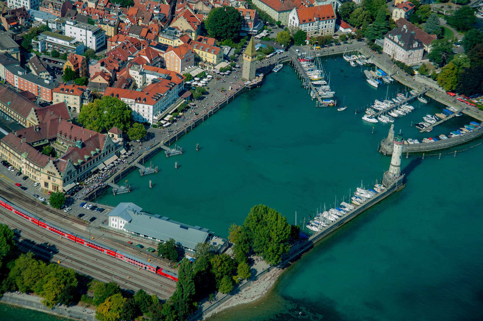 Lindau harbour from above