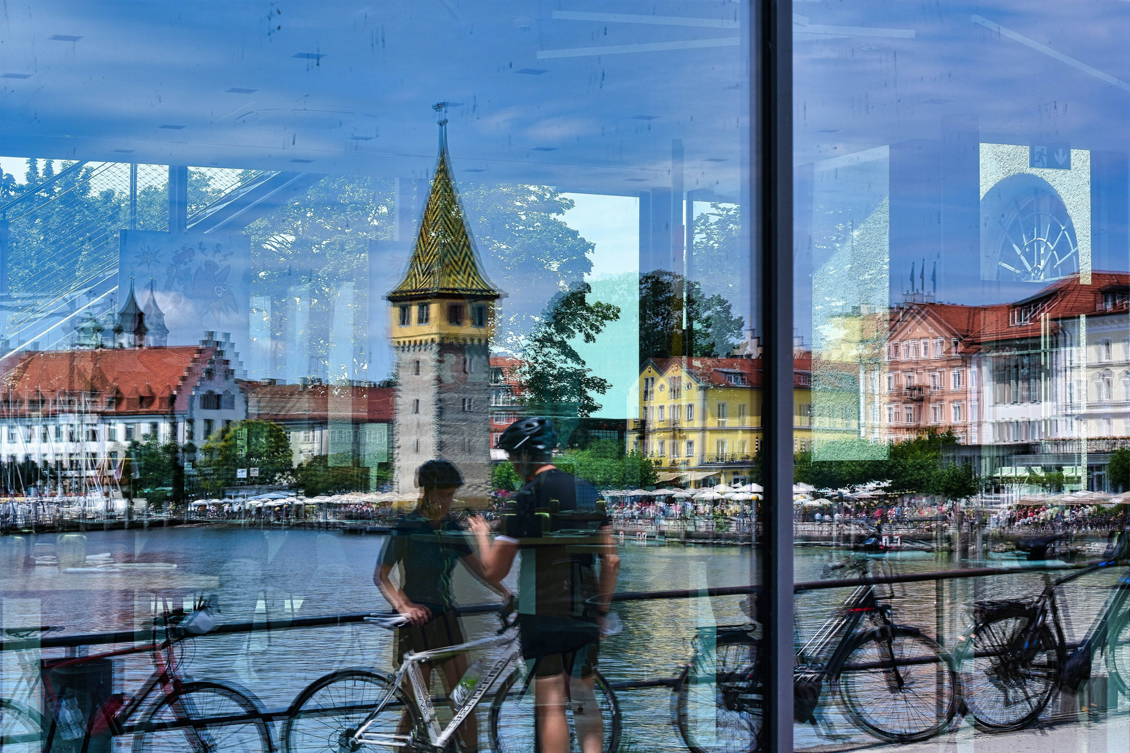 Lindau Spiegelung Hafen