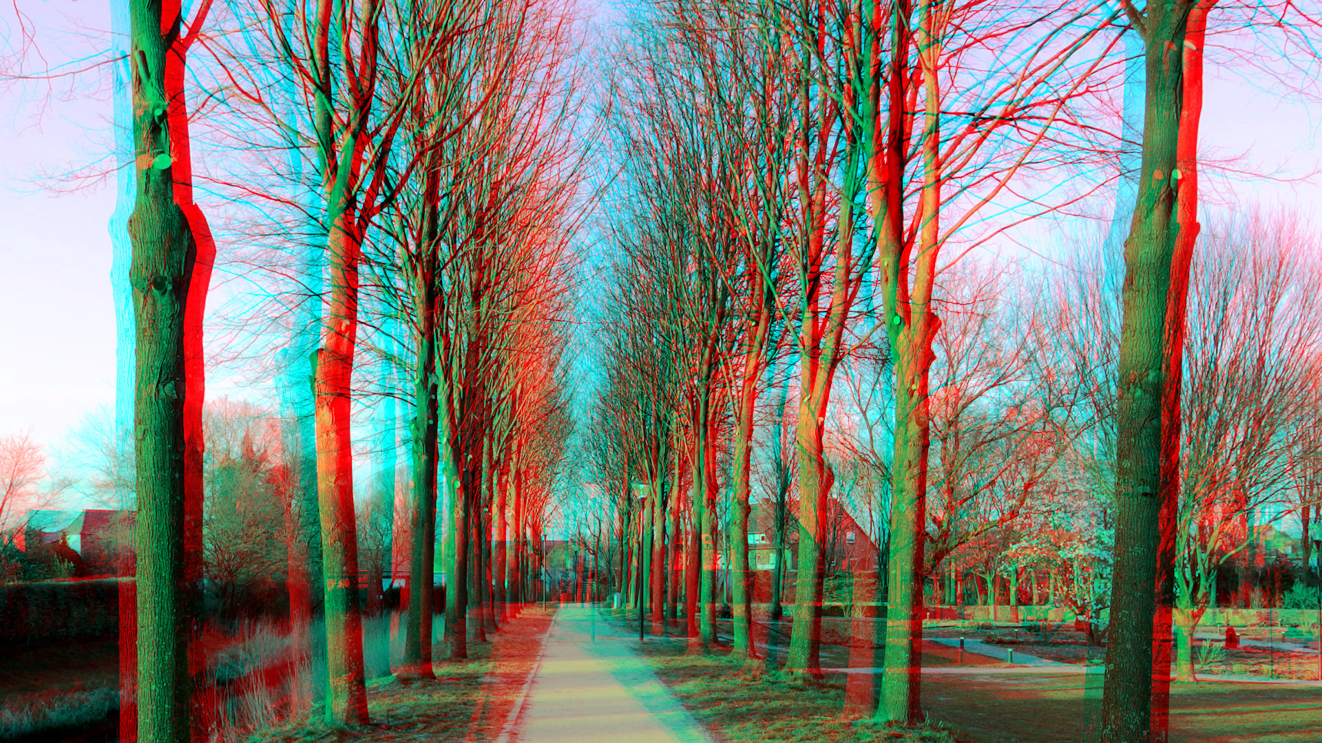 Lindenallee (3D für Rot/Cyan Brille)