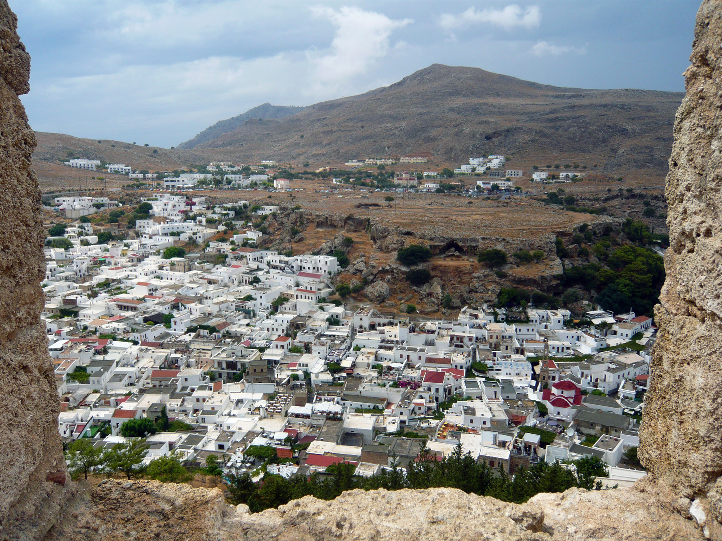 Lindos in a frame