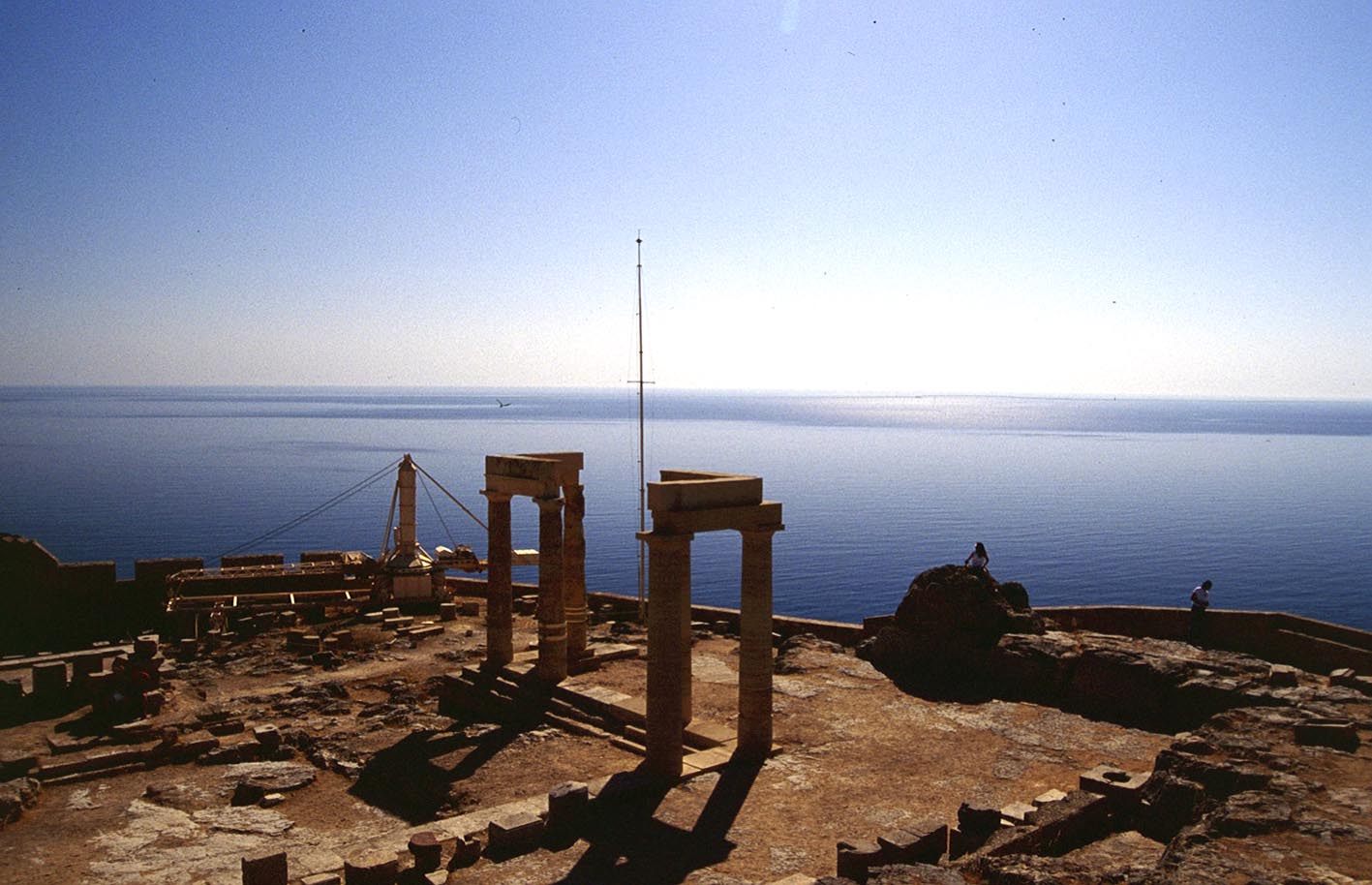 Lindos Meerblick mit Ruinen